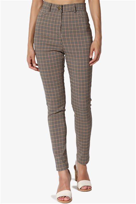 high waist checked trousers.